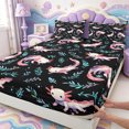 thumbnail image 3 of Manfei Cute Amphibian Axolotl Fitted Sheet Queen,Cartoon Animals Print Bedding,3 Pieces,1 Fitted Sheet and 2 Pillowcases, 3 of 6
