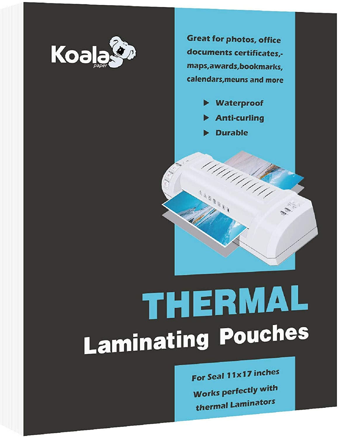 Hot Thermal Laminating Pouch 11.5x17.5-3.5mil Thickness for 11x17 Documents Sealed Inkuway 11.5x17.5x100-80um