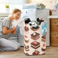 thumbnail image 5 of Yayeee Freestanding Laundry Hamper with Handle Collapsible Large Storage Basket for Clothes, Cute Chocolate Cakes, 5 of 7