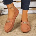 thumbnail image 2 of Women's Slip On Loafer Flats,Soft PU Flat Comfort Shoes All-Match Casual Daily Walking Shoes Orange 6, 2 of 6