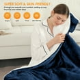 thumbnail image 2 of TRUSTWARMTH Heated Blanket Electric Blanket Twin Waffle, 62" x 84" with Sherpa Fleece Fast Heating Blanket 6 Heating Levels & 10 Hours Auto off ETL Certification, Navy Blue, 2 of 7
