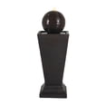 thumbnail image 4 of 35.5 Inch Dark Brown Concrete Tall Column Fountain with LED Lighting for Outdoor Garden and Patio – Retro Style Water Feature for Classical Landscape Decor, 4 of 9