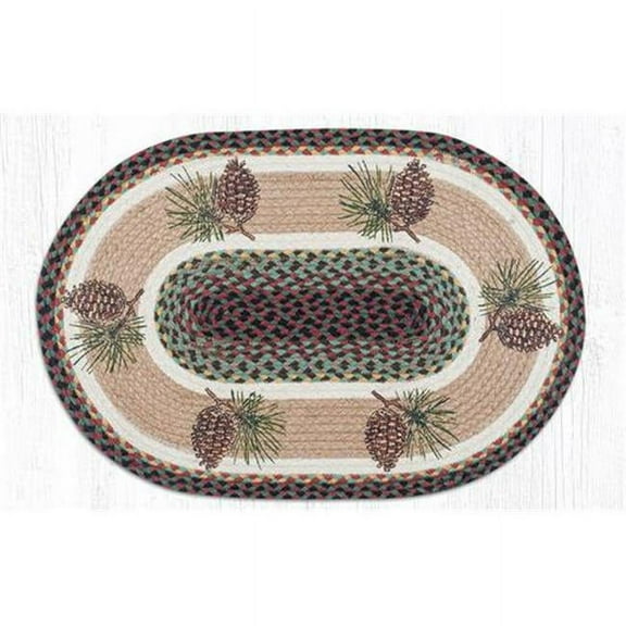 Capitol Importing 88-2745-081P 27 x 45 in. Jute Oval Pinecone Patch