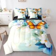 thumbnail image 1 of Erosebridal Wild Butterfly Bedding Sets Queen Size, Spring Garden Blossoms Comforter Sets with Sheets, Reversible 7-Piece, 1 of 1
