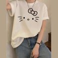 thumbnail image 1 of Camiseta de manga corta para mujer Sanrio Hello Kitty, camisetas sueltas, tops lindos, moda coreana, ropa nueva, primavera y verano, Y2K, 2023 xuanjing  unisex, 1 of 2