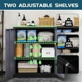 thumbnail image 3 of MIIIKO Lockable Storage Cabinet, Small Metal Garage Cabinet with Doors and Shelves, 35.4" Height Base Locker Cabinets 2 Doors, 3 of 12