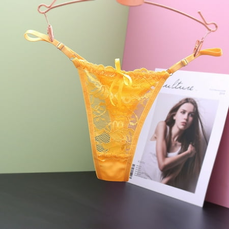 ZVNAH Women s Sexy Floral Lace G String Thongs  Valentine s Day Gifts  Couple Supplies  One Size  Mesh Hollow Out See Though Panties