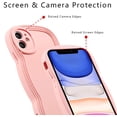 thumbnail image 4 of for iPhone 11 Case 6.1 Inch Curly Wave Frame Phone Case Cute Design Color Aesthetic Phone Case Soft TPU Shockproof Protective Bumper Case Cover for Girls, Pink, 4 of 14