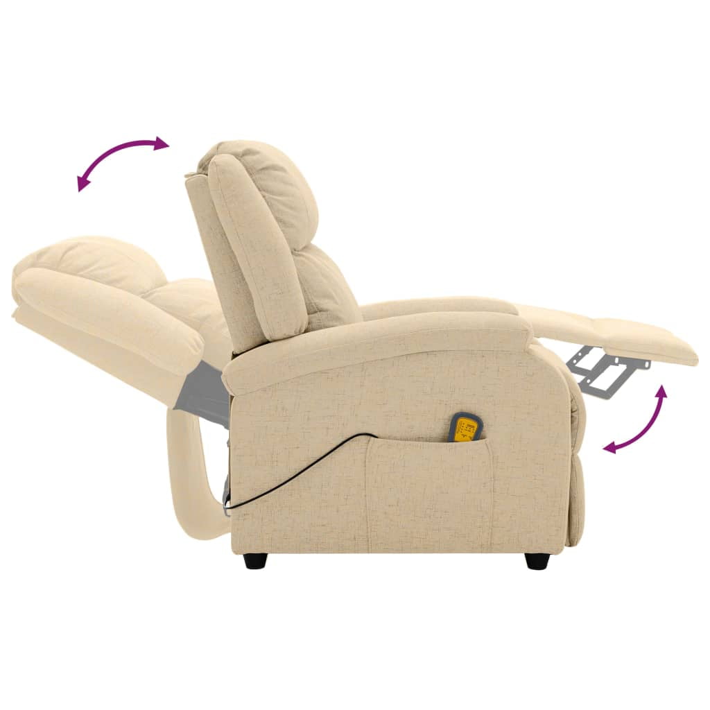 vidaXL Massage Chair Reclining Push Armchair Adjustable Sofa Chair Fabric
