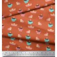 thumbnail image 2 of Soimoi Polyester Crepe Fabric Cake Slice & Coffee Beverages Fabric Prints by Yard 52 Inch Wide, 2 of 4