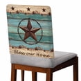thumbnail image 2 of Western Texas Star Chair Covers Set of 4 Retro Turquoise Wooden Rustic Farmhouse Chair Back Covers Stretch Removable Washable Chairs Slipcovers Chair Protector for Dining Room Kitchen Party Decor, 2 of 5