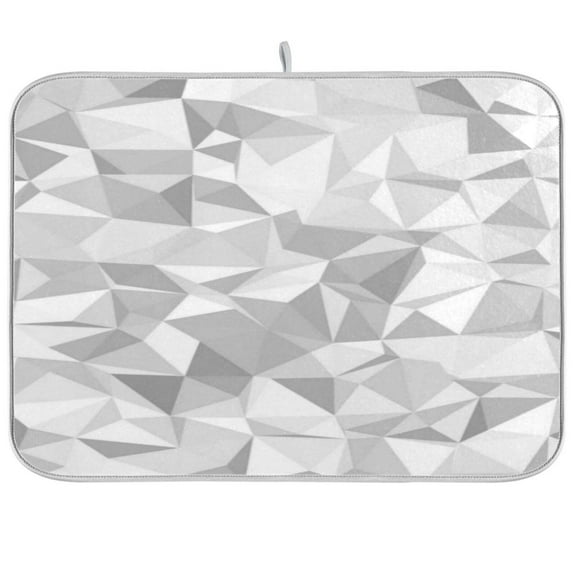 Dish Drying Mat for Kitchen Counter | Reversible, Super Absorbent & Hanging | 16x18 / 18x24 Inch (S/M),White