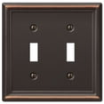 thumbnail image 1 of Placa de pared Amerelle Chelsea 2 Toggle, bronce envejecido, acero, 1 of 4