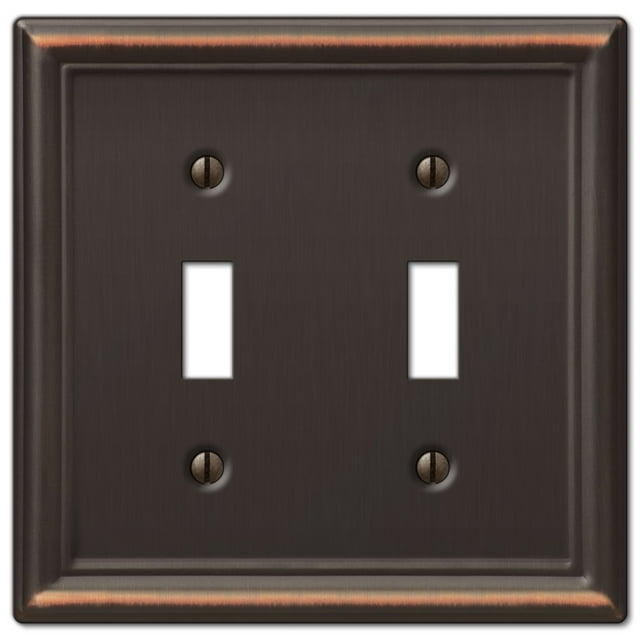 Placa de pared Amerelle Chelsea 2 Toggle, bronce envejecido, acero