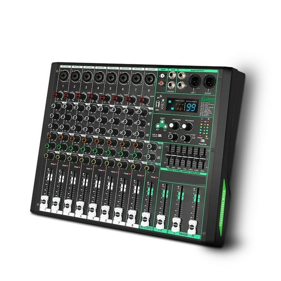 Professional Audio Mixer 8 Channel Sound Board Console DJ Mixing System 99 DSP Sound Table For Sta Party Studio ,Easy to Use