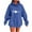 Blue, variant on QUINDOS Women Hoodie Womens's Sweatshirts Casual Crew Neck Long Sleeve Graphic Pullover Tops