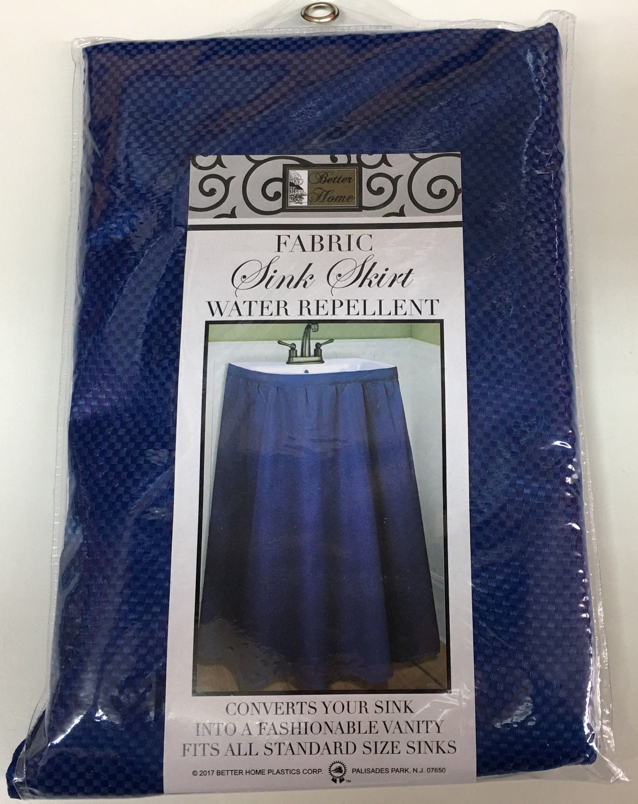 Mosaic Fabric Self Stick Sink Skirt Cobalt Blue Walmartcom Walmartcom