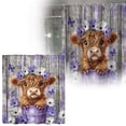 thumbnail image 2 of TIELUTT Rideau de Douche Vache Ferme Floral Drôle Mignon Vache Douche Robuste Transparent Rideau de Douche Léger Rideaux de Douche Double Doublure et Rideau de Douche avec Doublure Rideau de Douche Largeur Courte Lourd Cur, 2 of 4