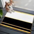 thumbnail image 3 of Modern Black Gold Entryway Rug 2'x3'&nbsp; Non Slip Front Door Mats, Minimalist Geometric Yellow Striped Entrance Rugs Indoor Outdoor Carpet, Washable Floor Mats Small Area Rug for Bedroom Kitchen, 3 of 8