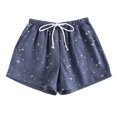 thumbnail image 2 of Tnhcen Women's Summer Star Print Sleep Shorts Ultra Thin Cotton Muslin Breathable Pajama Shorts Comfortable Loose Fit Home Shorts with Star Pattern M-XL, 2 of 3