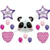 PANDA Happy Birthday Balloons Decoration Supplies Party Children Girl Zoo pink