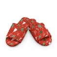 thumbnail image 2 of Xoenoiee Christmas Deer Tree Star Print Women's Open Toe Slippers Furry Slip-on Indoor Memory Foam House Shoes Cotton House Slippers with Anti-Skid Sole, 12-13 Women/11-12 Men, 2 of 7