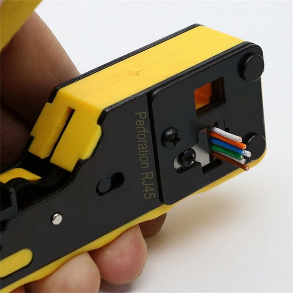 Ratcheting Modular Data Cable Crimper Wire Cutter Practical Eliminates Accidental Contact Wire Stripper For Cat5 Cat6 Cat7 8P 8C