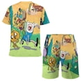 thumbnail image 2 of Adventure Time Jake The Dog Boys Girls Short Sleeve Mesh T-Shirt And Shorts Outfit Set Summer Clothes Set for Kids, 2 of 8