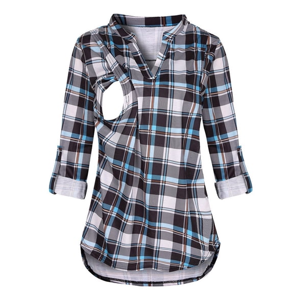 2025 Women Pregnant Maternity Nursing Cute Denim Overalls for Women Solid Breastfeeding Summer Striped Long Sleeve Shirt Maternity Blouse Cloth