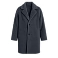 thumbnail image 5 of Plus Size Womens Business Casual Fleece Fall Jackets Trendy Mid-Length Oversized Winter Coats with Pockets Lapel Collar Button Down Outerwear, 5 of 6