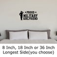 thumbnail image 2 of Proud Military Girlfriend Stars Troops Family Love Wall Decals for Walls Peel and Stick wall art murals Black Medium 18 Inch, 2 of 2