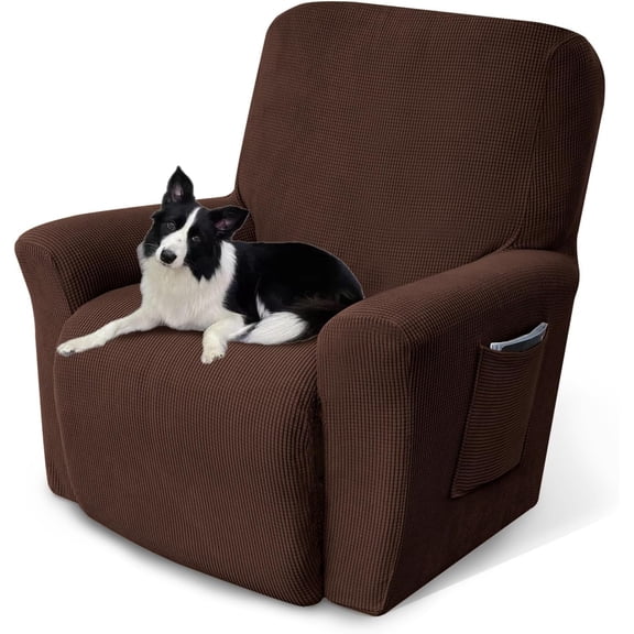 Recliner Chair Cover Lazy Boy Recliner Covers Recliner Covers for Recliner Chair 1 Piece Furniture Protector Prevent wear and pet Hair(Recliner,Chocolate)
