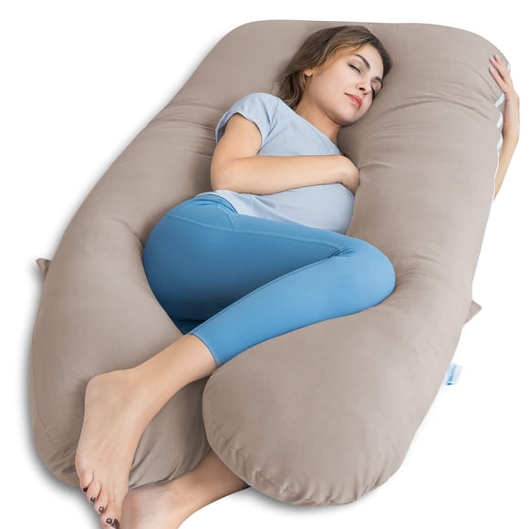 Cojín de embarazo QUEEN ROSE Cooling en forma de U, 140 x 80 cm, color beige