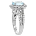 thumbnail image 3 of 10K White Gold Diamond Natural Aquamarine Engagement Ring Oval 10x8mm, size 5, 3 of 3