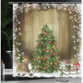 thumbnail image 4 of Ambesonne Christmas Shower Curtain, Pine Tree Presents, 69"Wx70"L, Multicolor, 4 of 5