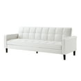 thumbnail image 6 of Loft Lyfe Swaine Leather Pu Sofa Bed Convertible Tufted With Storage, White, 6 of 10