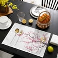 thumbnail image 3 of Pink Cherry Blossom Placemats Set of 4, Spring Branches Floral Watercolor Placemats for Dining Table, Place Mats for Kitchen Tabletop, Waterproof Wipeable Dining Table Mats Set, 3 of 9