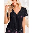thumbnail image 2 of Ekouaer Nightgowns for Women V Neck Sleepshirt Short Sleeve Nightdress Lace Trim Night Gown House Dress with Pockets, 2 of 6