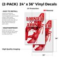 thumbnail image 2 of Lobster Tails (2-PACK) 24" x 36" Vinyl Decals | Sign Insert Peel & Stick Decals Stickers Window Signs, 2 of 2