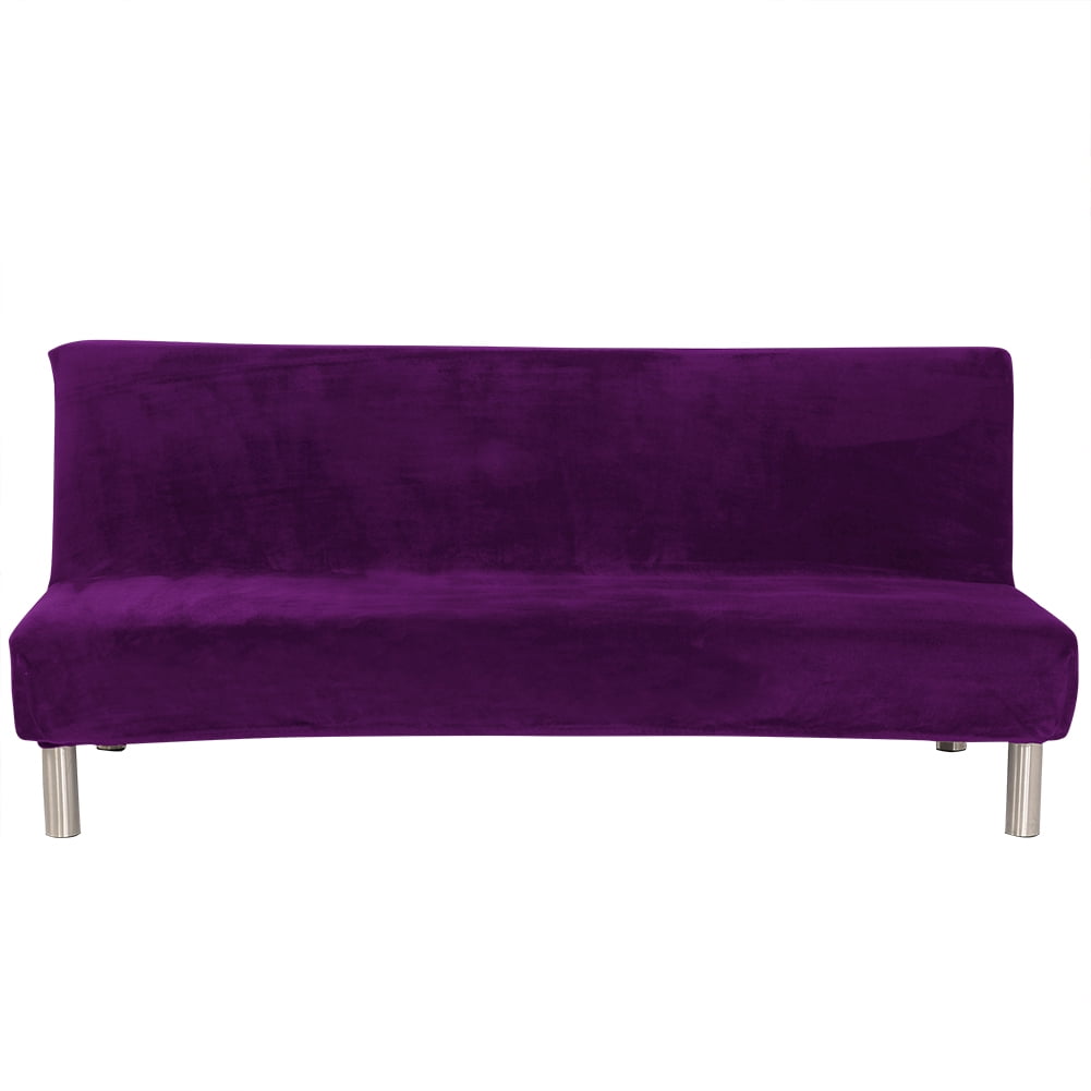 TOPCHANCES Plush Sofa Cover,Sofa Bed Cover Futon Slipcover Solid Color Full Folding Elastic Armless 80 x 50 in