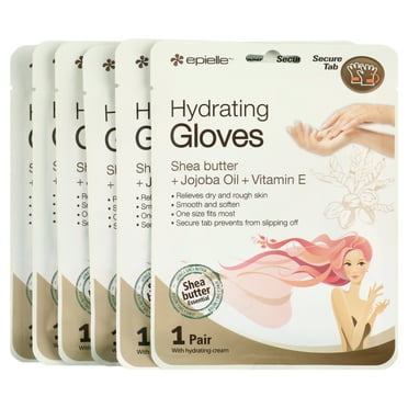 Epielle Hydrating Hand Masks (Gloves 6pk) for Dry Hands Spa Masks Hand Cream & Lotion | Shea butter   Jojoba Oil   Vitamin E | Intensive Treatment for Baby Soft Hands and Nails | Gift set for women,
