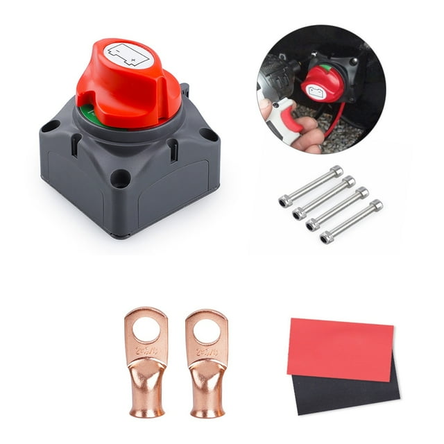 (On/Off) DC 12V-60V 100A-300A Car RV Boat Marine Battery Selector Isolator Disconnect Switch Rotary Cut ,Easy to Install