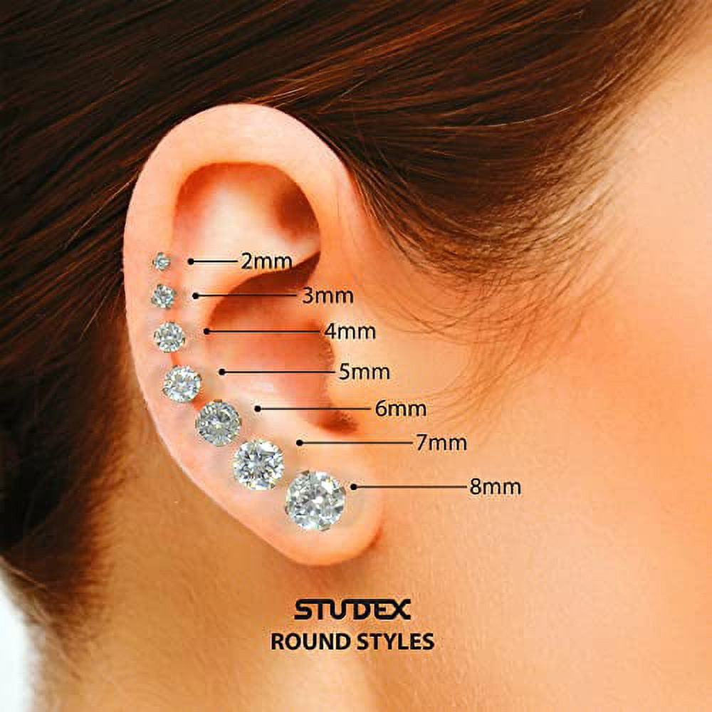 Dropship 11 Pairs Stainless Steel Cartlidge Cubic Zirconia Earrings Ball  Stud For Women Helix Earring Set Tragus Earring Flat Ball Back Screwback  Helix Earrings to Sell Online at a Lower Price | Doba