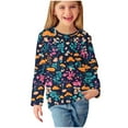 thumbnail image 6 of AJTQTH Cute Floral Pattern Print Shirts for Kids Boys Girls Long Sleeve Casual Graphic Round Neck Pullover Sweatshirts Loose Fit Cotton T-Shirts Tops Mulitcolor#06 11-12 Years, 6 of 6