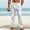 White, variant on HOMADLES Mens Jogger Pants Elastic Waist Solid Linen Straight Leg Stretch Drawstring, Jogger Pants Blue XL