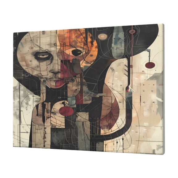 Logiee Abstract Geometric Faces Print Canvas Wall Art,Canvas Picture Prints with Frame, Wall Art Decorative,Canvas Decorative,Suitable for Living Room Bedroom Office Room 30x40