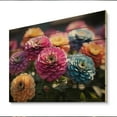 thumbnail image 2 of Designart "Sunrise over a Colorful Zinnias Field IV" Floral Print on Natural Pine Wood, 2 of 5