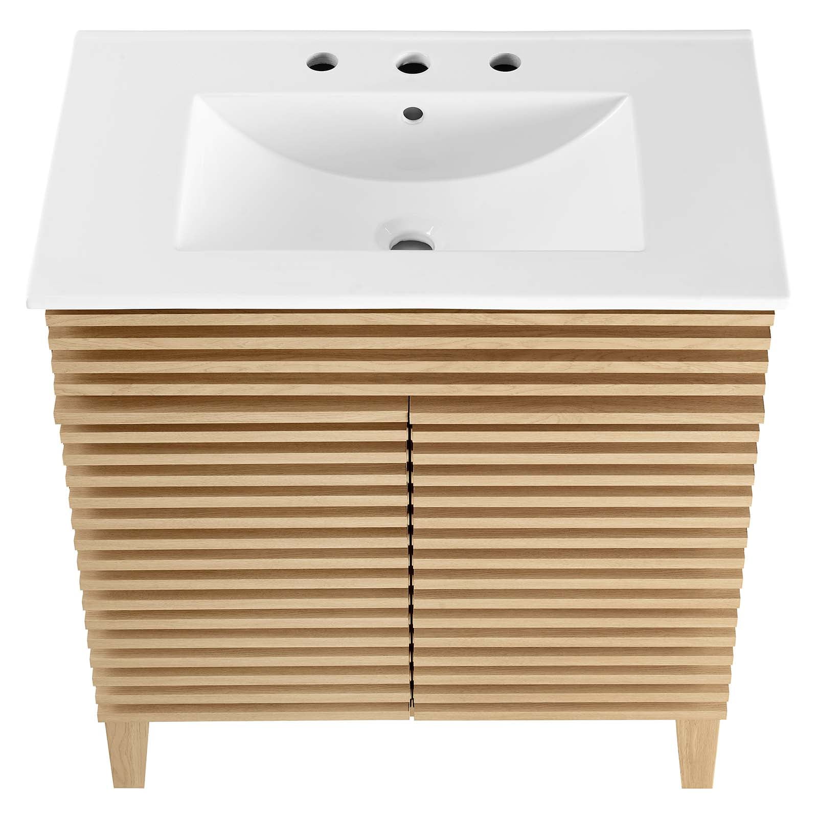 Modway Render 30" Bathroom Vanity Cabinet in Oak White