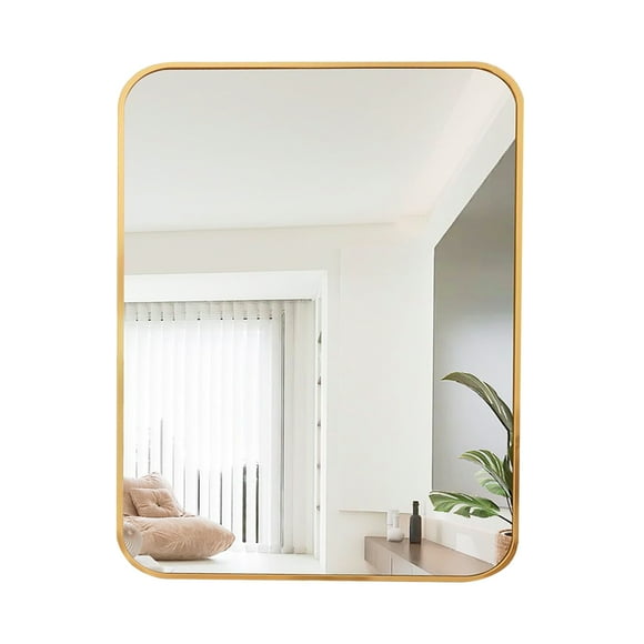 Espejo Rectangular Gravita Marco DE Aluminio Color Dorado 60x80cm