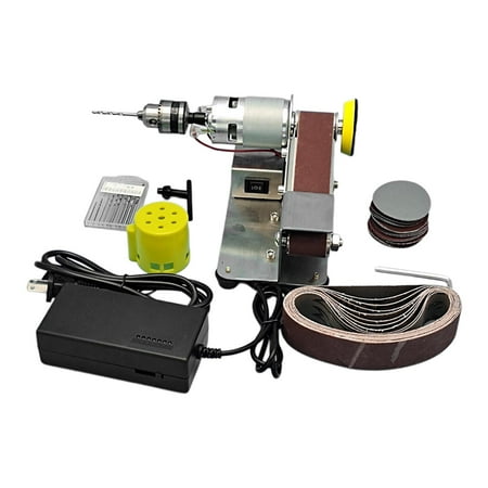 

Adjustable Speed Grinder Belt Sander US Plug Adapter High Degrees Grinding Belt Machine Electric Sander for Power Tool Welding Style E